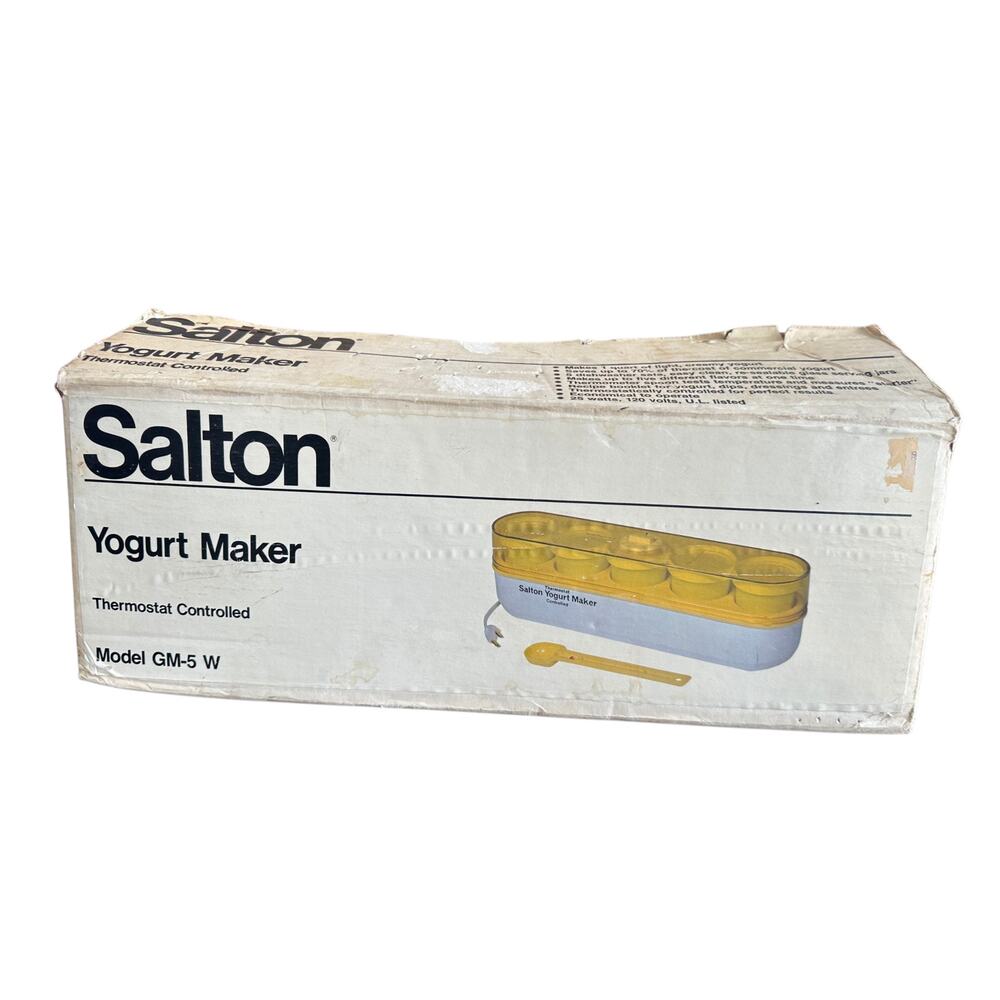Vintage Salton GM5W Yogurt Maker New In Box Unused With Instructions
